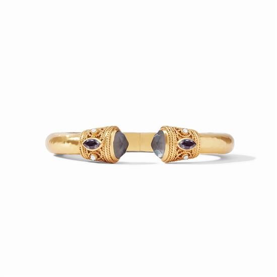 Picture of Julie Vos Monaco - Monaco Demi Cuff Bracelet In Iridescent Charcoal Blue