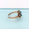 Picture of Victorian Era 10K Gold, Turquoise & Natural Seed Pearl Flower Ring