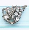 Picture of Signed Eisenberg Original #22 Dress Clip In Silver Tone Metal With Clear Rhinestones
