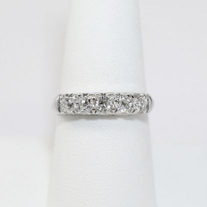 Picture of Vintage 14K White Gold Diamond Wedding Band