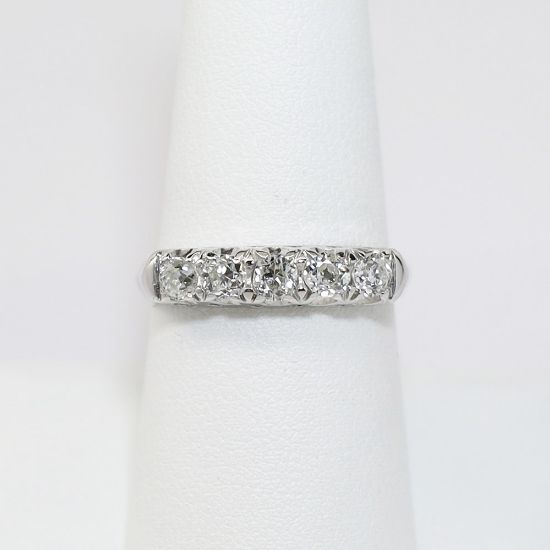 Picture of Vintage 14K White Gold Diamond Wedding Band