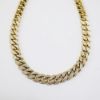 Picture of 14K Yellow Gold Cuban Link Diamond Accented Necklace