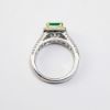 Picture of 18K Two Tone Gold Emerald & Diamond Ring