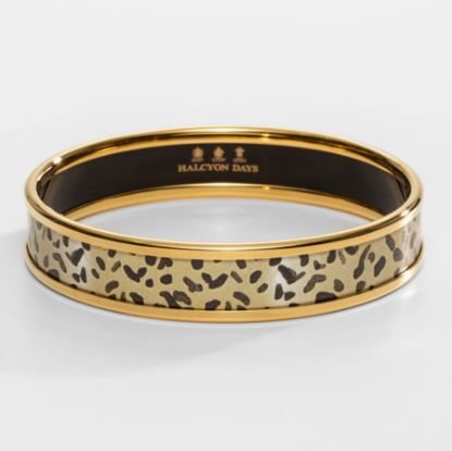 Picture of Halcyon Days Leopard Print & Gold Enamel Bangle