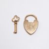 Picture of Antique Victorian Era 12k Rose Gold Working Heart Lock Charm/Pendant with Key