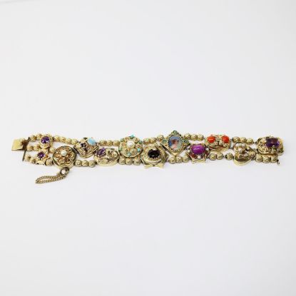 Picture of Vintage Mid Century 14k Gold Multi-Charm Slide Bracelet