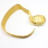Picture of Vintage Miriam Haskell Gilt Brass Egyptian Revival Woven Mesh & Pharaoh Bracelet 