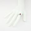 Picture of Oval Garnet Ring with Diamond Accents, 14k White Gold