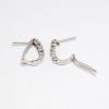 Picture of Round and Baguette Diamond Earrings, 14k White Gold