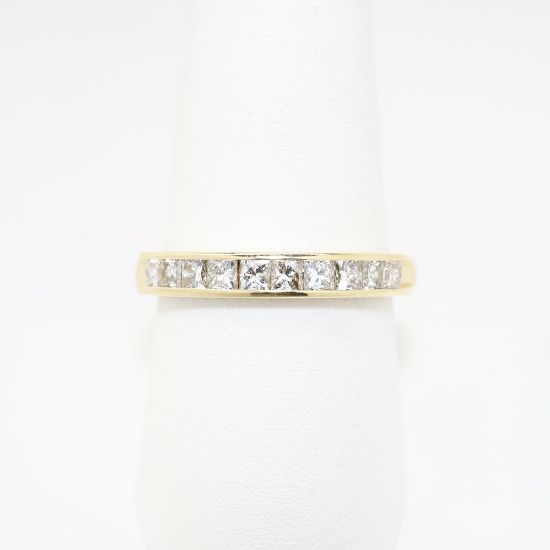Picture of 1.00ct Square Brilliant Cut Diamond Band, 14k Yellow Gold