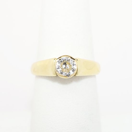 Picture of Old European cut Round Diamond Solitaire Ring in 14k Yellow Gold