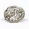Picture of Antique Unger Brothers Art Nouveau Sterling Silver Woman with Iris Flowers Brooch