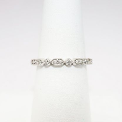 Picture of Vintage Inspired 14k White Gold & Diamond Wedding Band