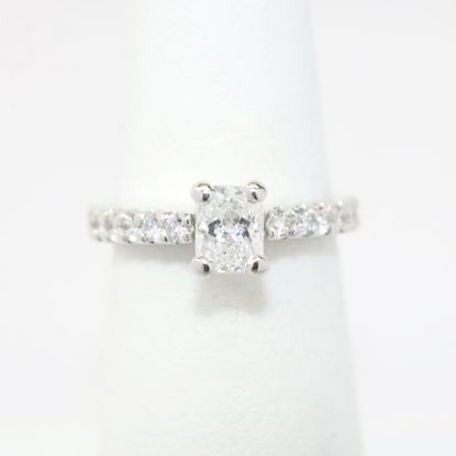 Picture of Platinum & Cushion Cut Diamond Engagement Ring