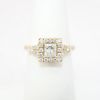 Picture of 18k Yellow Gold & Square Cut Diamond Engagement Ring with Halo 