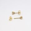 Picture of 14k Yellow Gold & Round Brilliant Cut Diamond Solitaire Earrings