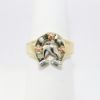 Picture of 10k Tri-Colored Gold Horseshoe & Horse Head Ring with Diamond Accents