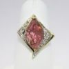 Picture of 14k Yellow Gold Fantasy Cut Party Colored Tourmaline & Diamond Ring