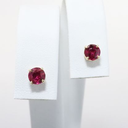 Picture of 14k Yellow Gold .81CTW Ruby Studs