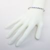 Picture of 14k White Gold, Diamond & Blue Sapphire Bangle Bracelet 