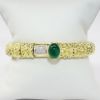Picture of 18k Yellow Gold, Emerald Cabochon & Diamond Bracelet