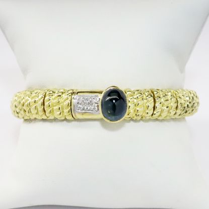 Picture of 18k Yellow Gold, Sapphire Cabochon & Diamond Bracelet 