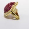 Picture of 18k Yellow Gold, Ruby & Diamond Heart Earrings 