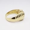 Picture of 14k Yellow Gold & Oval Cut Sapphire Men's Ring with Diamond Halo 