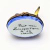 Picture of Retired Chanille Limoges Porcelain Purple & Yellow Fish Trinket Box with Original Box
