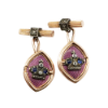 Picture of Pair of Fabergé Rose Gold, Sapphire, Diamonds & Guilloche Enameled Cufflinks by Workmaster Mikhail Perkhin
