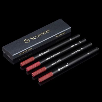 Picture of Scriveiner London 4 Black Medium Rollerball Pen Refills