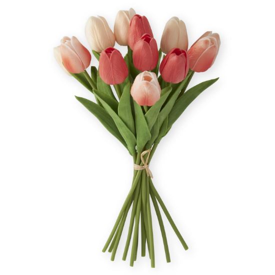 Picture of 13" Coral & Peach Real Touch Mini Tulip Bundle