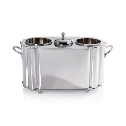 Picture of Alsace Nickel-Finished Two-Bottle Wine Cooler
