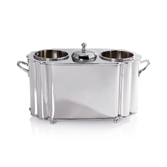 Picture of Alsace Nickel-Finished Two-Bottle Wine Cooler
