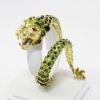 Picture of Vintage Mid Century 18k Yellow Gold, Ruby & Enamel Articulated Dragon Bracelet