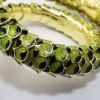 Picture of Vintage Mid Century 18k Yellow Gold, Ruby & Enamel Articulated Dragon Bracelet