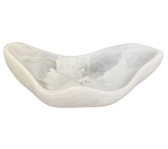 Picture of Nashi Home Triangle Scallop Bowl in White Swirl