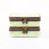 Picture of Retired Limoges Porcelain Double Hinged Trinket Box with Thistles & Clovers by Eximious