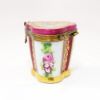 Picture of Vintage Traditional Limoges Porcelain Burgundy & Gold Trinket Box with Floral Decorations