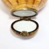 Picture of Limoges Porcelain Black & White Cat in Basket Trinket Box by Parry Vieille