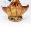 Picture of Limoges Porcelain Black & White Cat in Basket Trinket Box by Parry Vieille