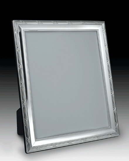 Picture of 5x7 Sterling Silver 'Ribbon & Reed' Picture Frame by the925inc