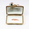 Picture of Limoges Porcelain Kissing Children on Bench Trinket Box
