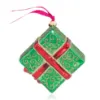 Picture of Jay Strongwater Five Golden Rings Glass Ornament. 
