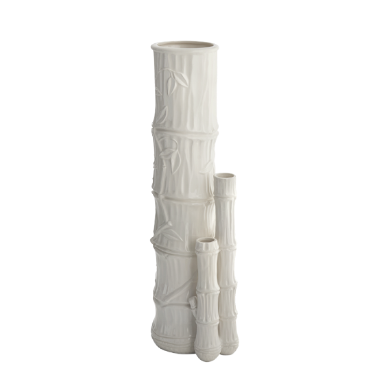Picture of Mottahedeh Creamware Triple Bamboo Vase