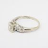 Picture of Antique 14k White Gold & Diamond Engagement Ring with Diamond Accented Milgrain Hearts 