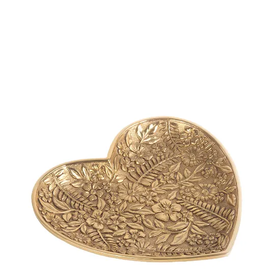 Picture of Jay Strongwater Colleen Floral Heart Trinket Tray - Gold