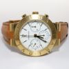 Picture of Bvlgari 18k Yellow Gold & Leather 'Rattrapante' Men's Watch 