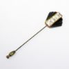 Picture of Art Deco Era Black & Butterscotch Stick Pin with Emerald Cut Rhinestone Accents