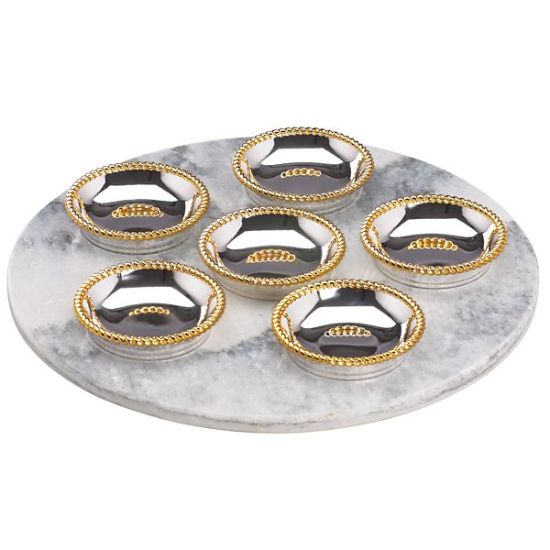 Picture of Marble Seder Plate with Six Dishes